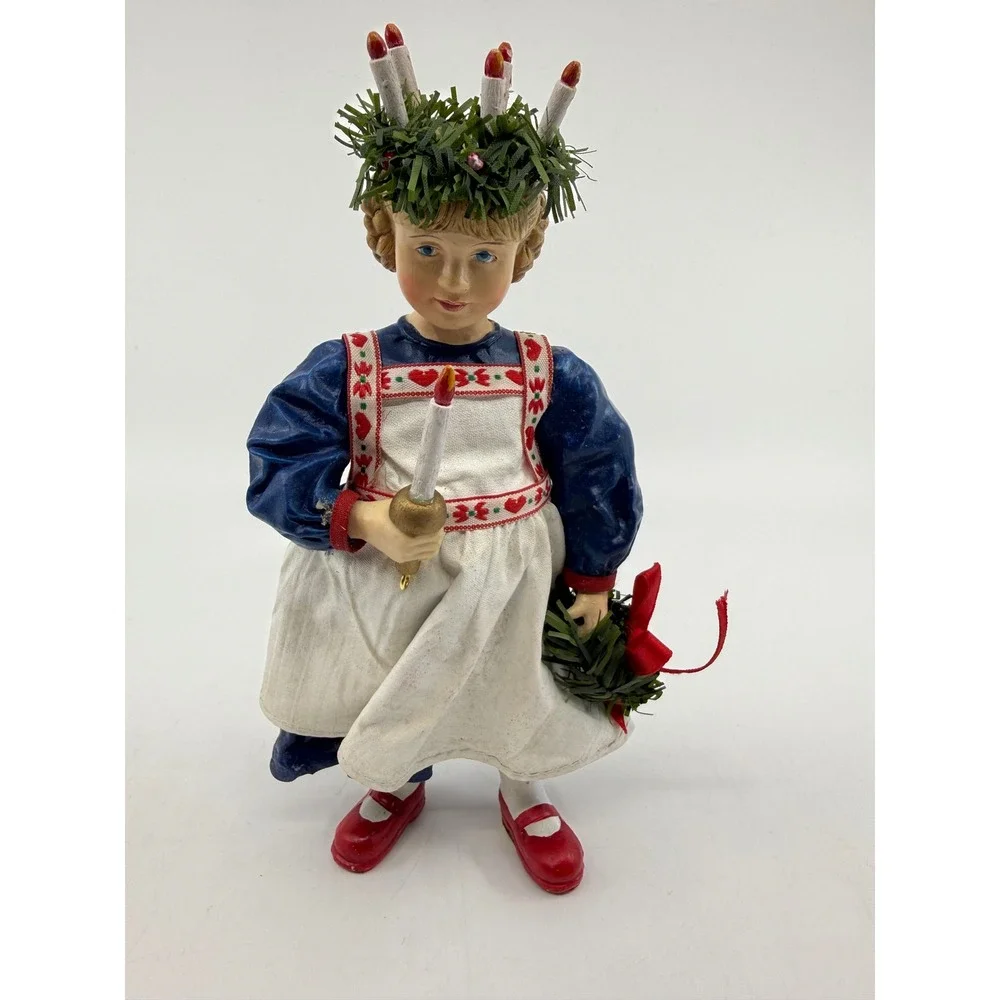 Vintage 1989 Clothtique Possible Dreams Saint Lucia Girl Christmas Figurine 7in